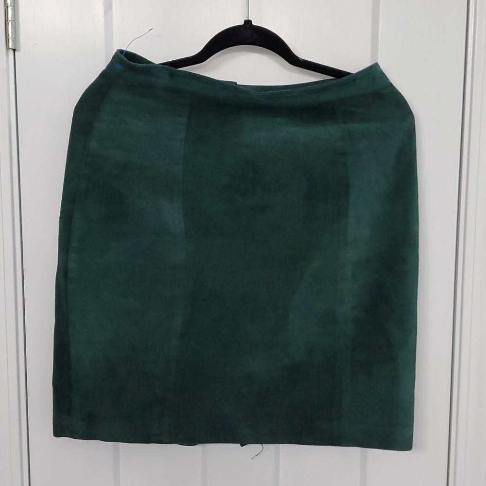 Suede leather skirt